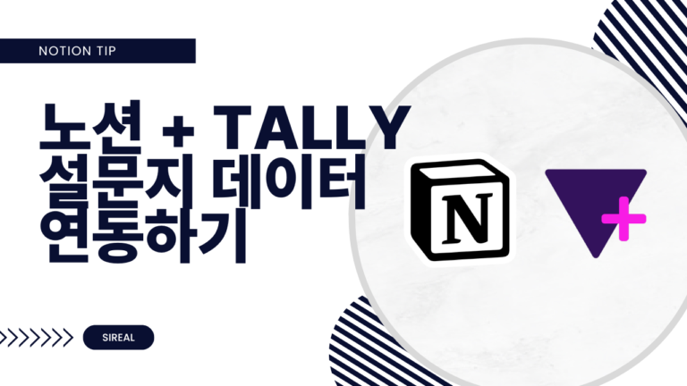 노션 설문지 데이터베이스 tally 설문지 서비스와 연결하기 메인